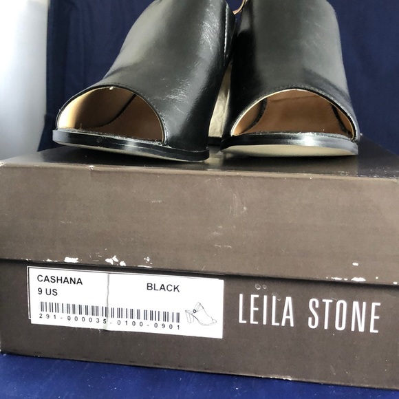 Black sling backs with gold heels & extra lifts - Picture 2 of 6